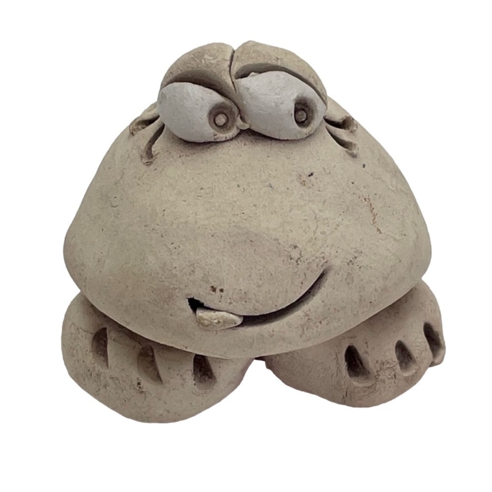 Miniature Cute Pottery Frog Tongue Out
